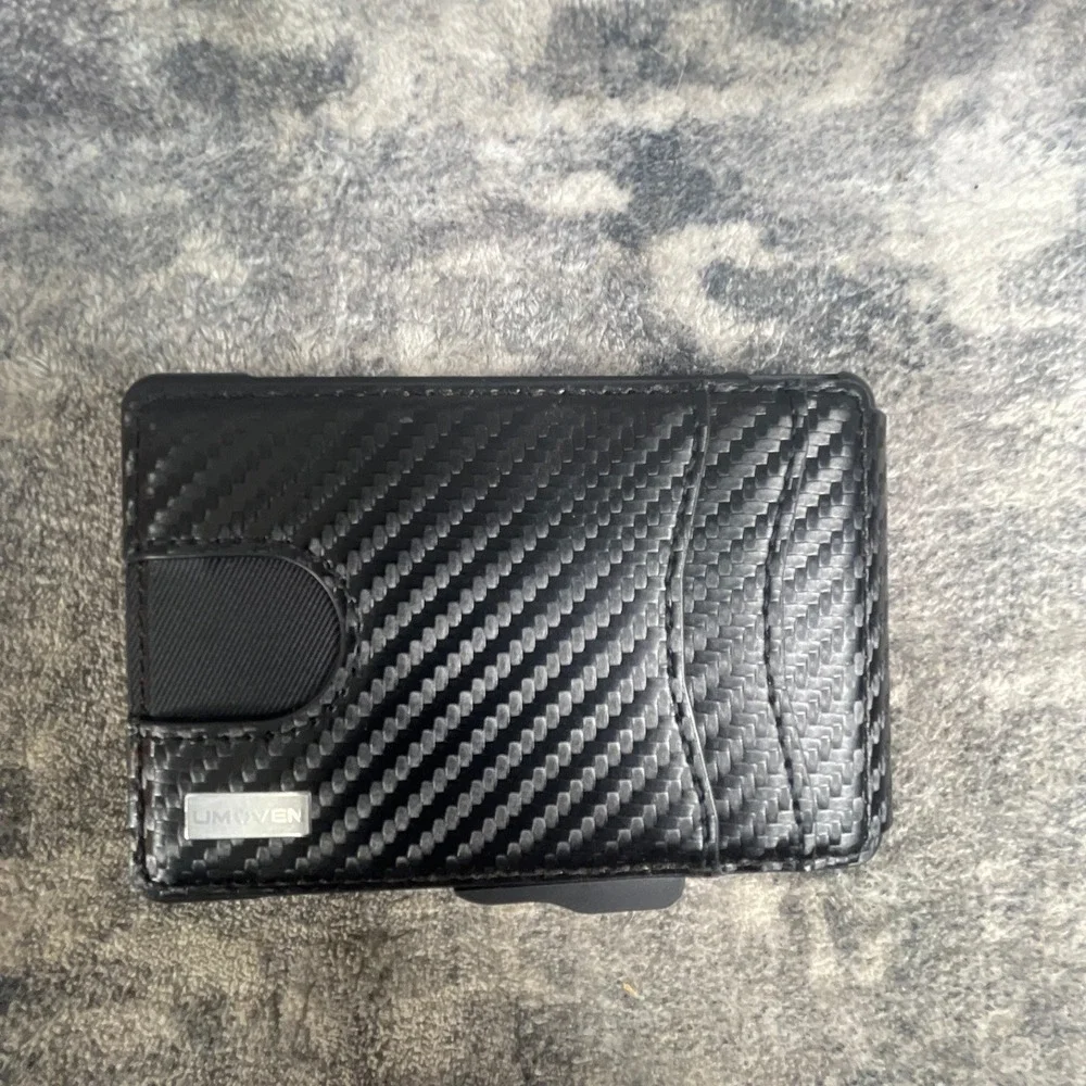 UMWOVEN / Onmover Bifold Pop-Up Card Holder RFID Wallet Carbon Fiber Orange
